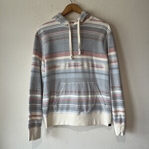 Faherty Brand Men Byron Bay Hoodie Island Sunrise Blue Stripe Sweatshirt M